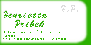 henrietta pribek business card